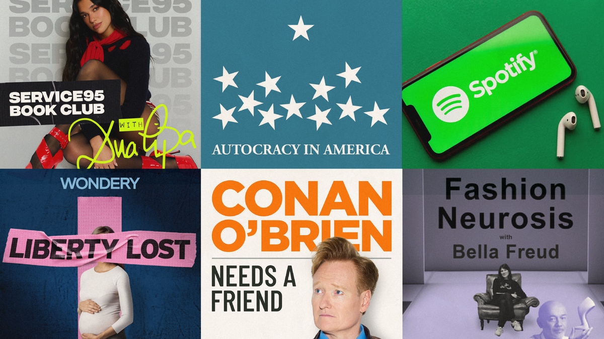 podcasts worth packing: 5 summer must-listens, featuring various show titles and artists.