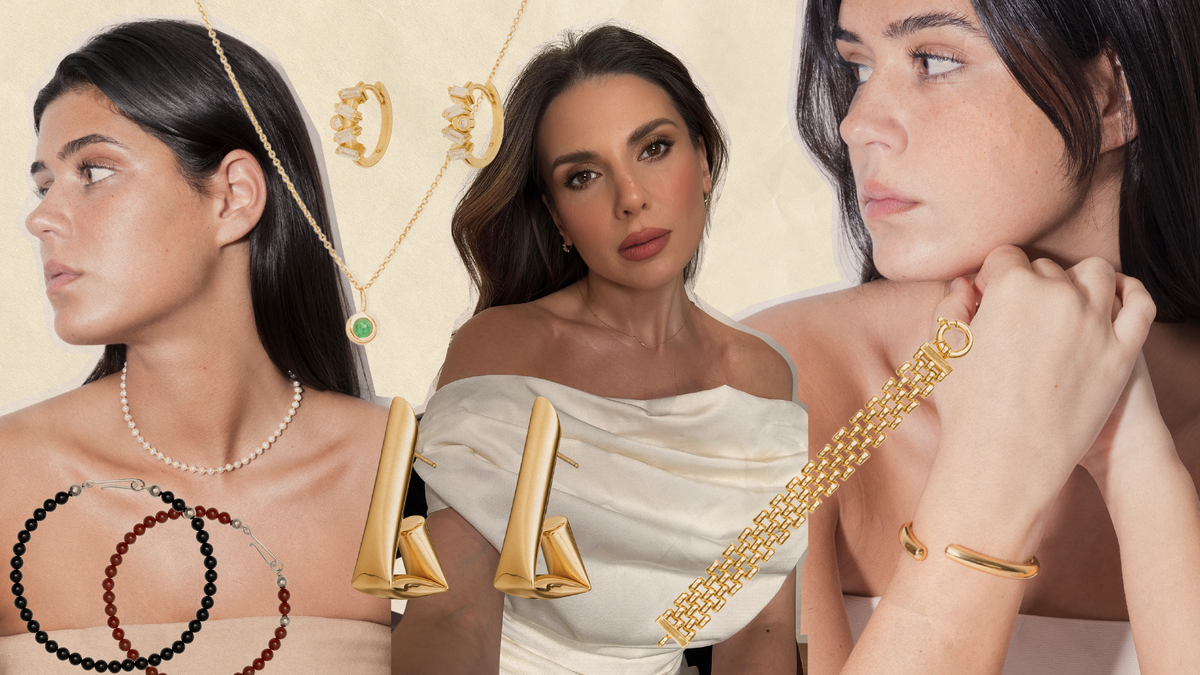 Collage of women showcasing quality luxury jewelry investment, featuring ear cuffs, necklaces, and bracelets.
