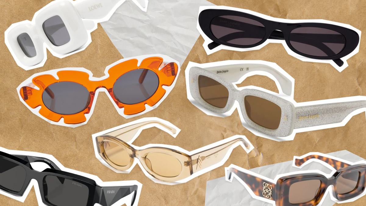 Assortment of stylish sunglasses for summer, showcasing summer sunglasses essentials for eye protection and fashion.