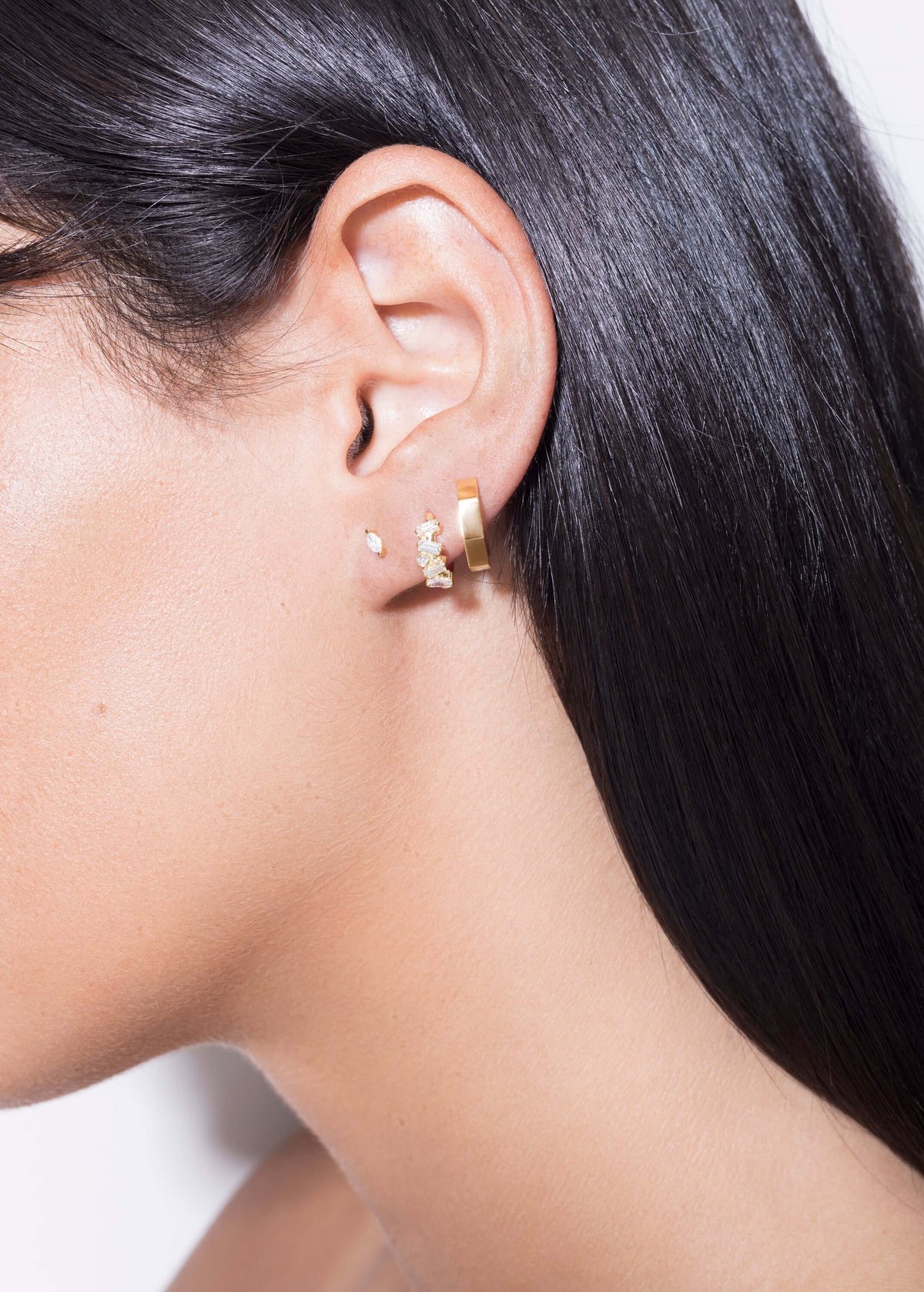 Heptagon huggies 18k earrings