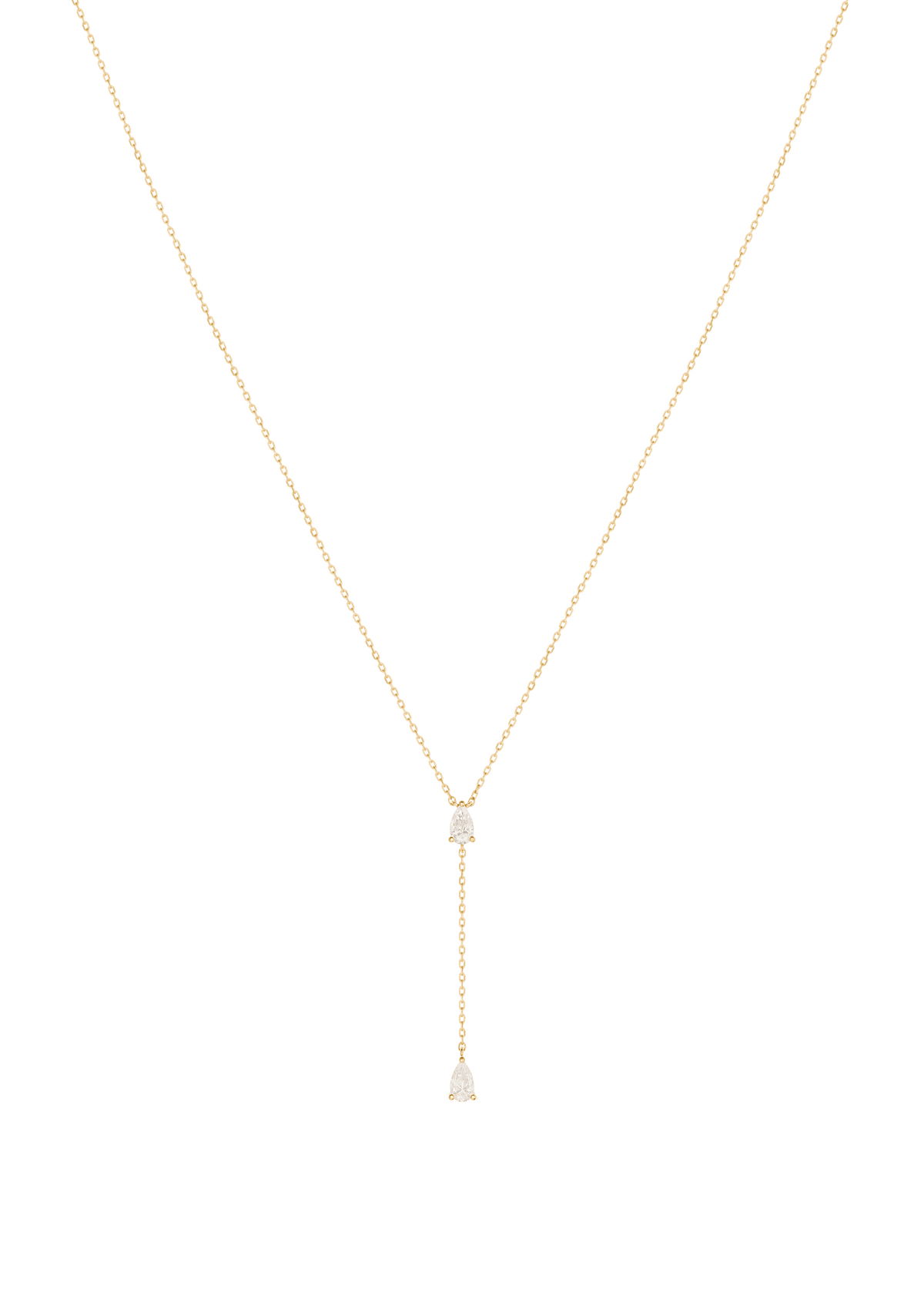 colier 18k cu două diamante legate Coliere