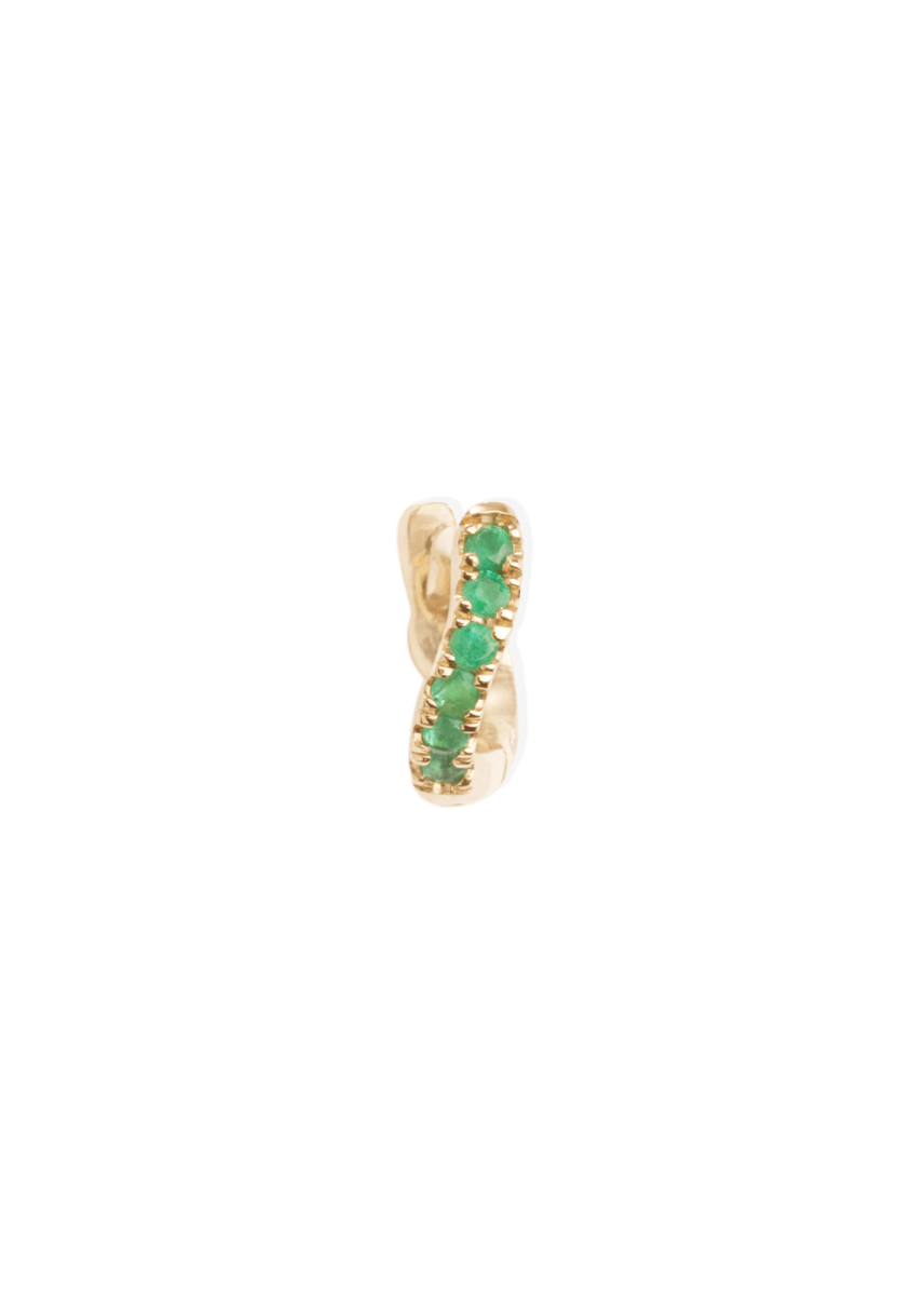 cercei cerc de 5 mm cu smarald 18k