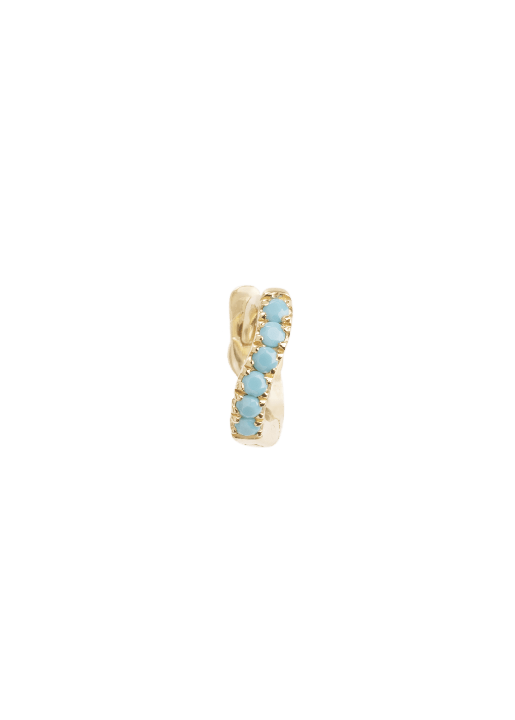 cercei tip cerc de 5 mm, 18k, turcoaz