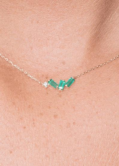 colier din smarald și diamante 18k Coliere