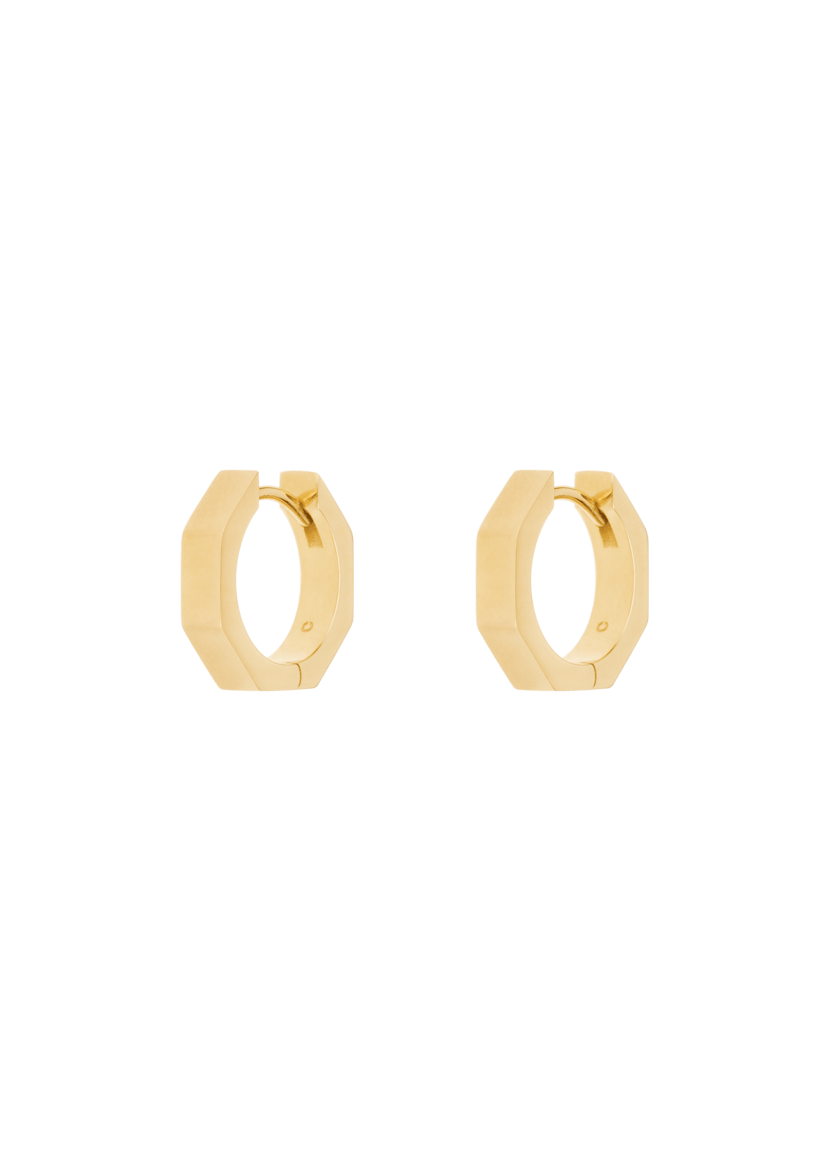 Heptagon huggies 18k earrings