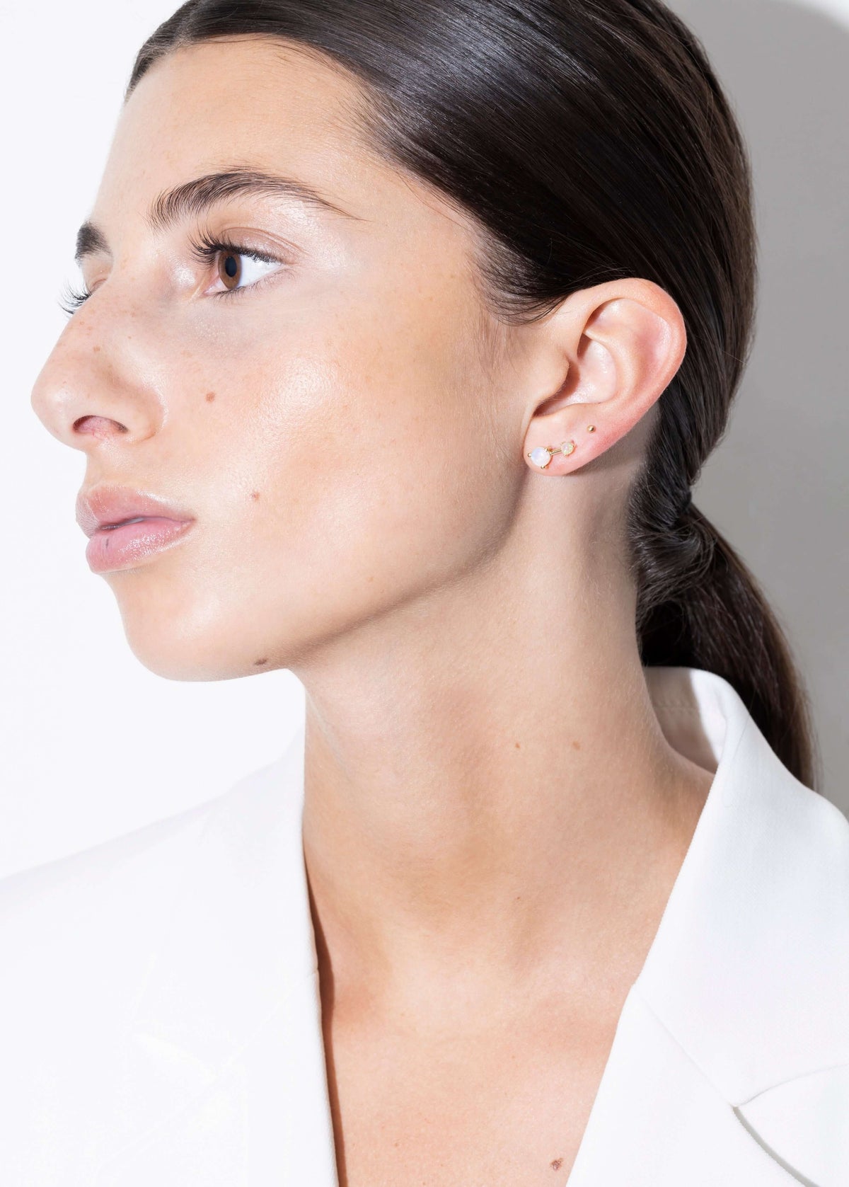 Cercei de piercing Lena Stud Opala 18k