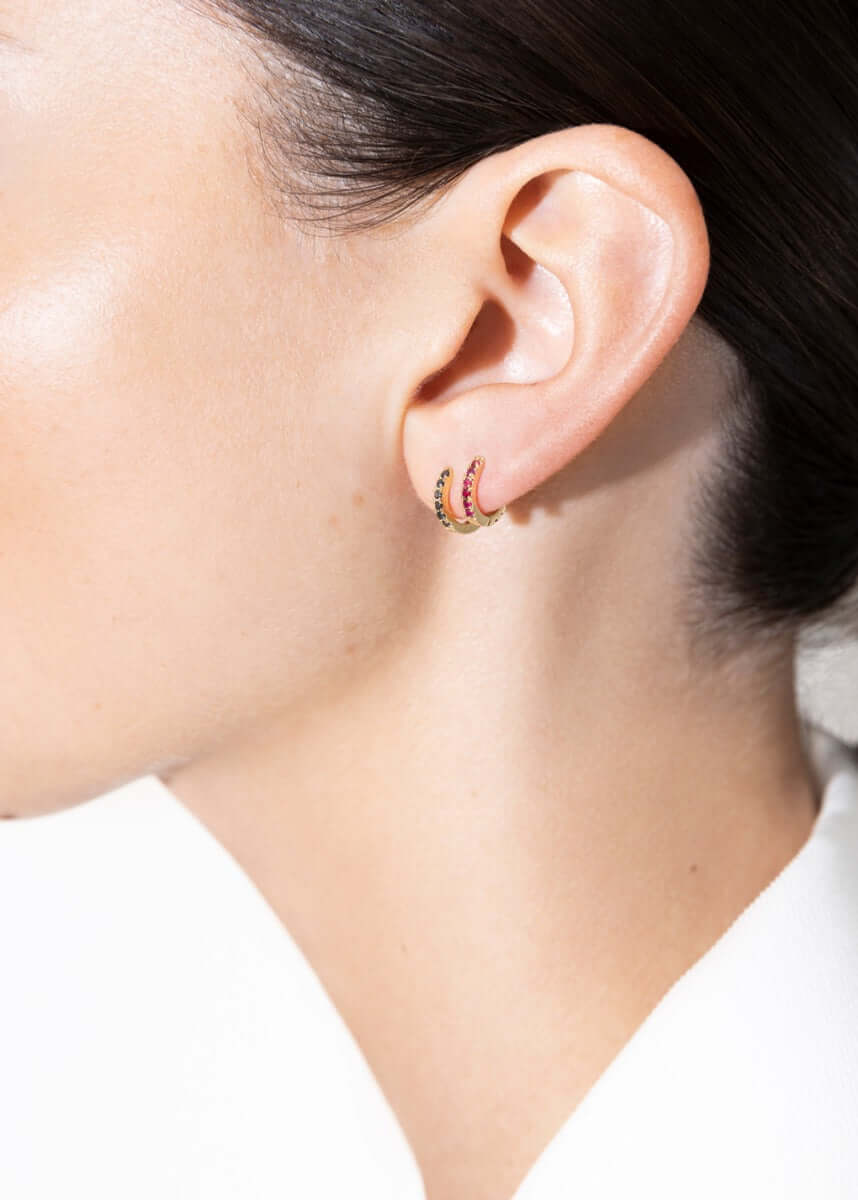 Salt 5 mm hoop 18k rubi Earrings