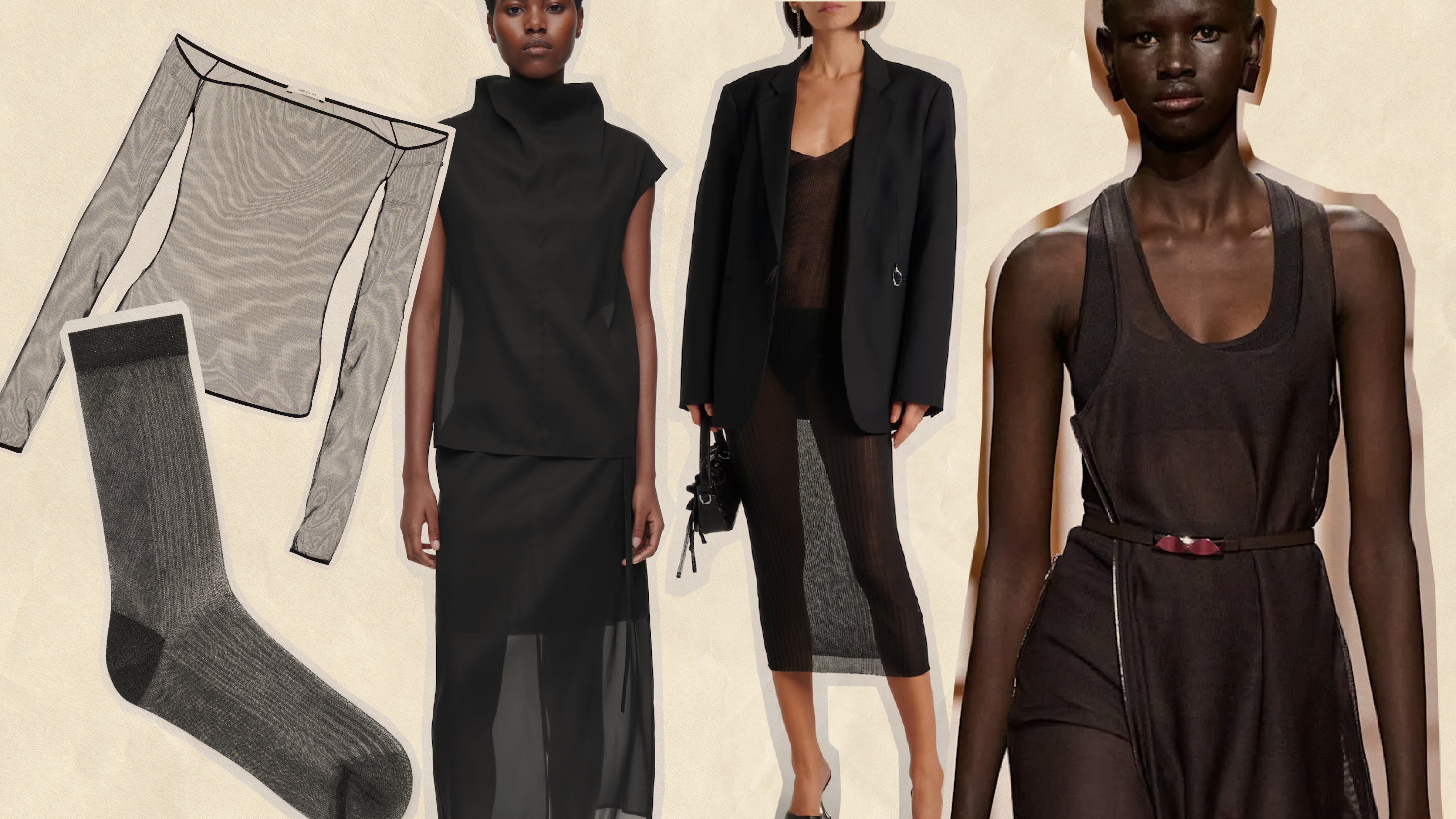 2025's top trend. sheer mesh pieces