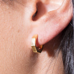 heptagon huggies 18k earrings