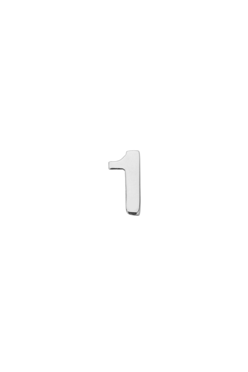 alphabet charm number 1 in silver