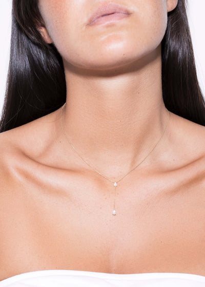 colier 18k cu două diamante legate Coliere