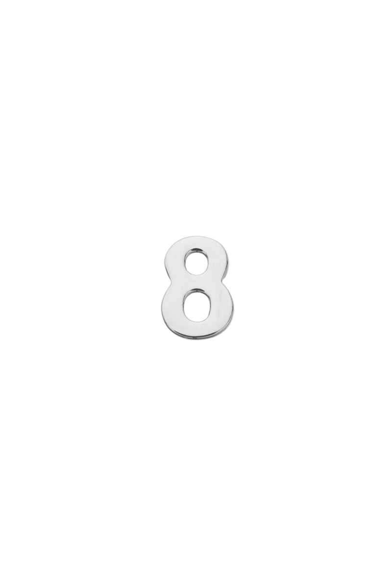 alphabet charm number 8 in silver