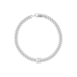 kids bracelet with letter E in silver