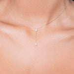 TWO DIAMONDS LINKED 18K NECKLACE