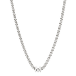 alphabet necklace with pendant M in silver