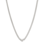 alphabet necklace with pendant U in silver