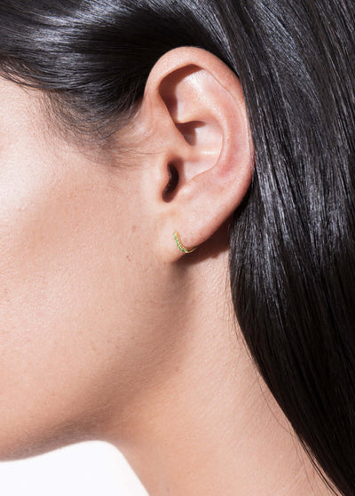 cercei cerc de 5 mm cu smarald 18k