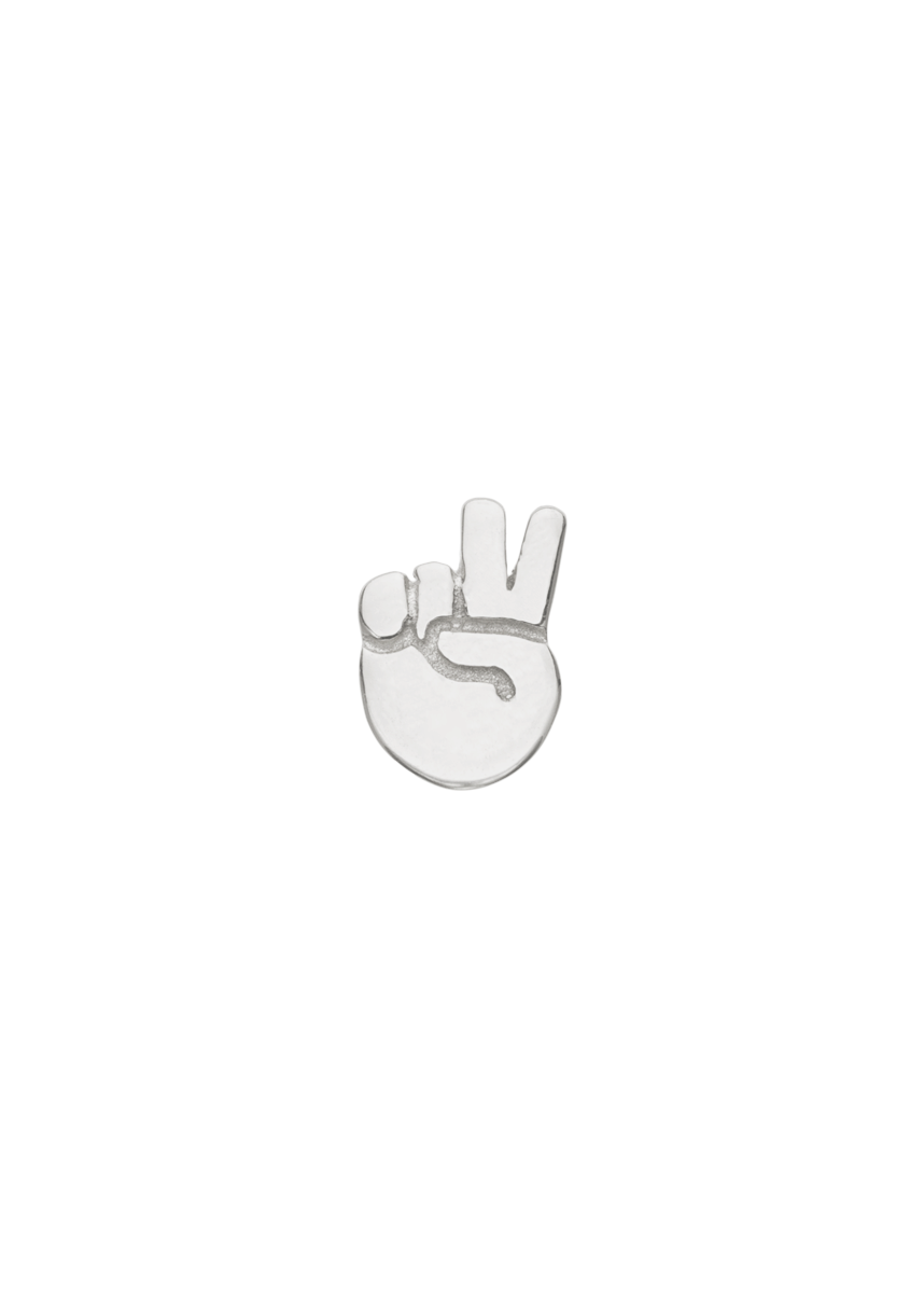 alphabet charm peace in silver