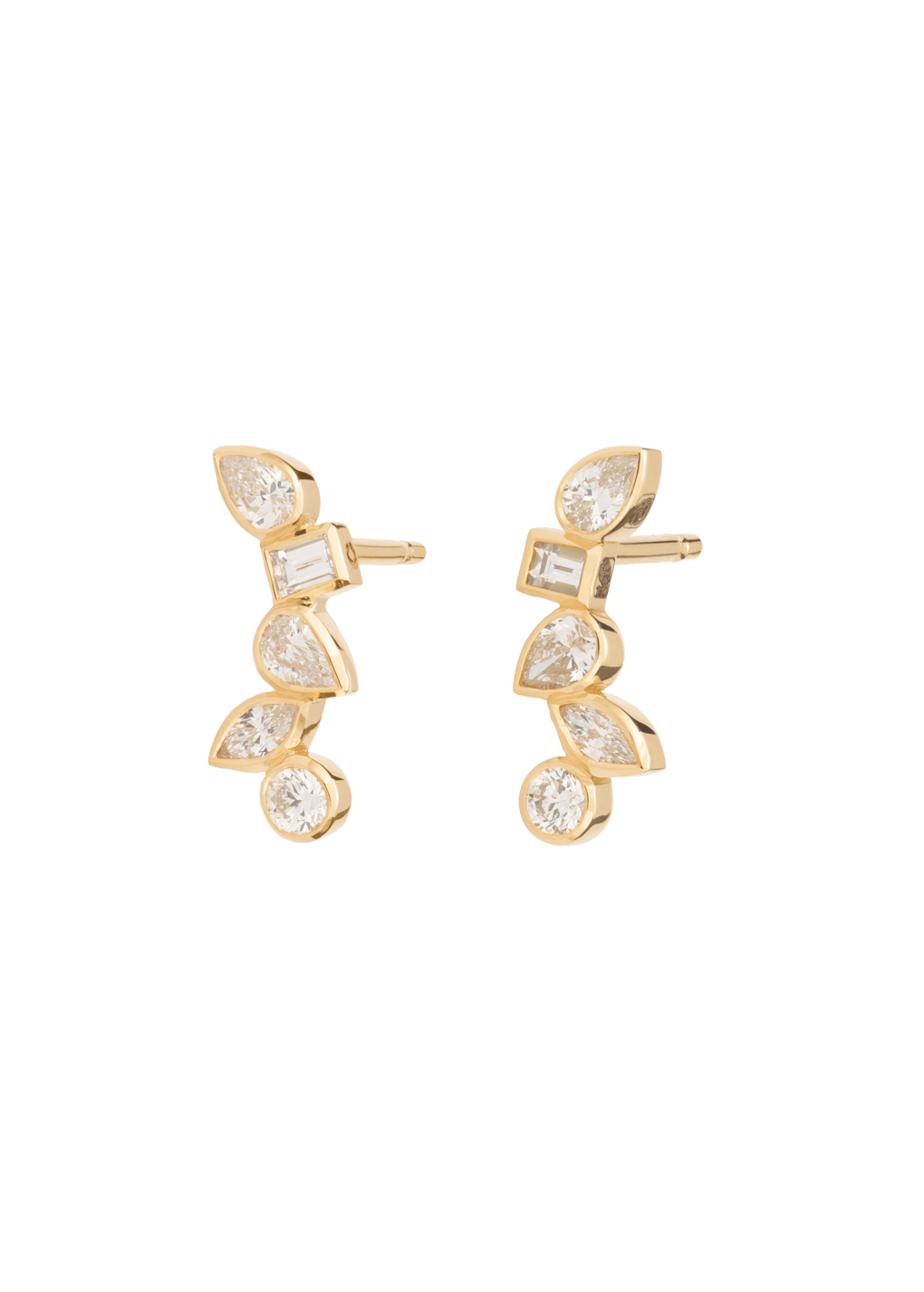 diamond floating earrings 18k