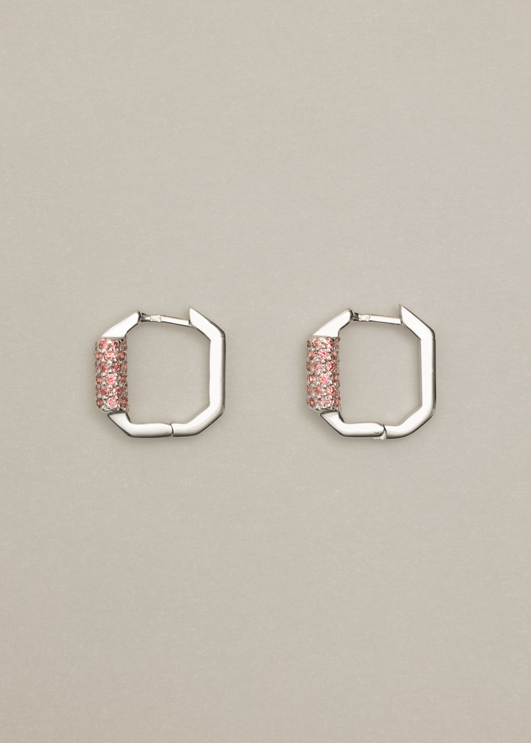 g earrings pink small in silver