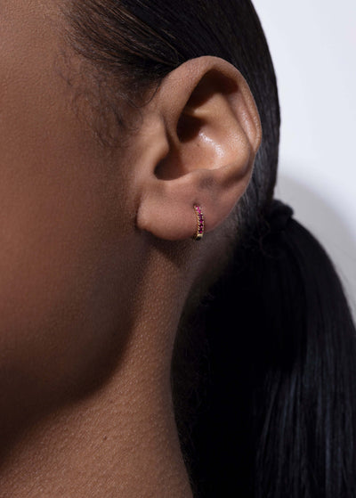 cercei cerc 7 mm lime cu rubin 18k