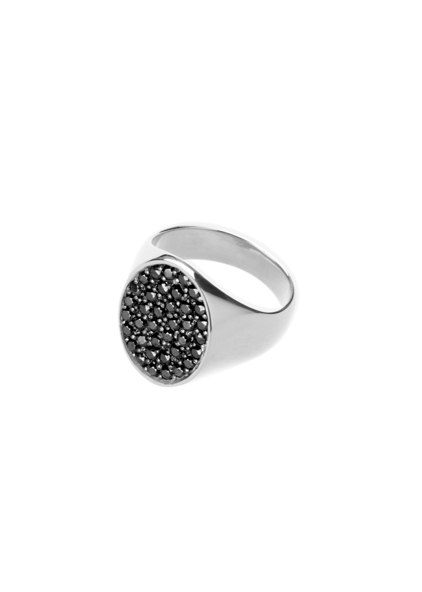 manu ring black in silver