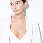 model wearing nina necklace in silver