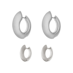 sara earrings and sara mini earrings in silver