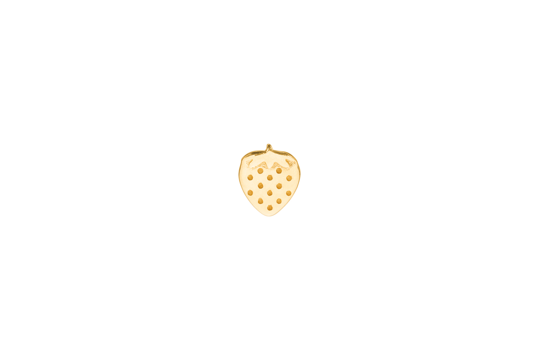 alphabet charm strawberry in gold