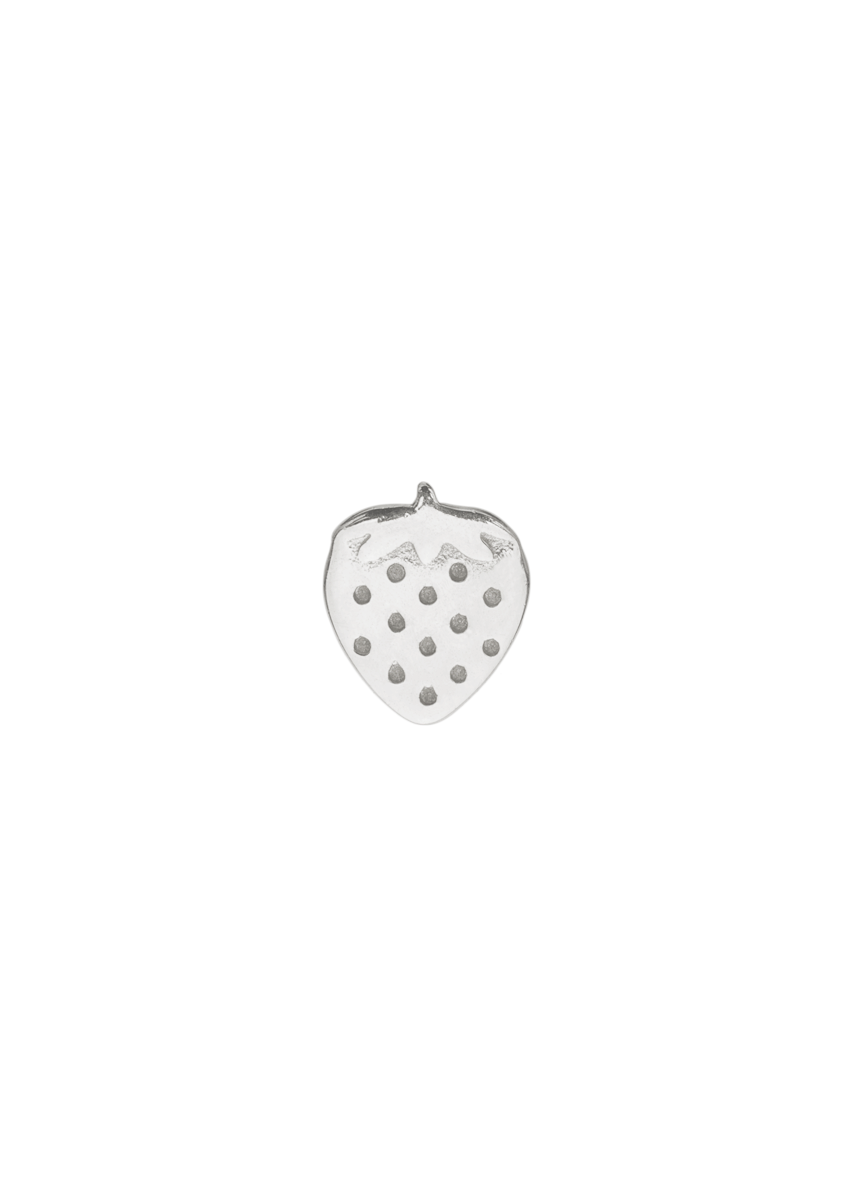 alphabet charm strawberry in silver