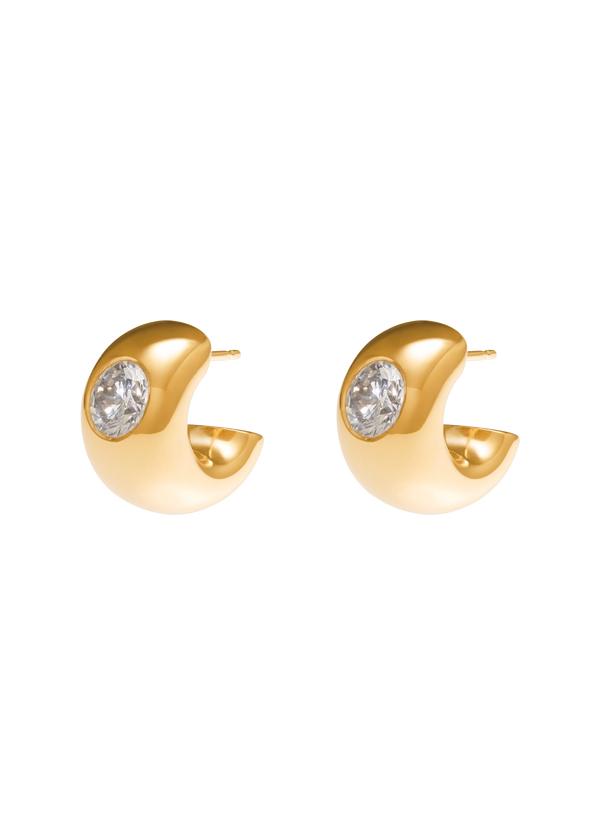 Violet Halo Huggies Earrings