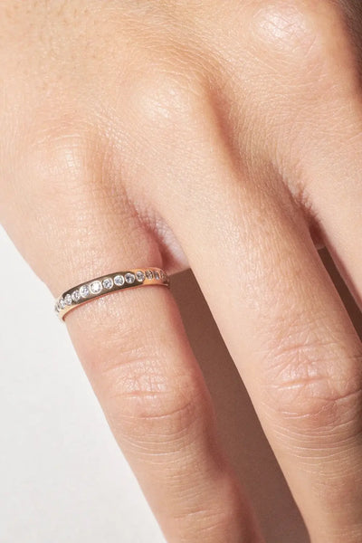 inel de logodnă din aur 18k cu mai multe diamante inele